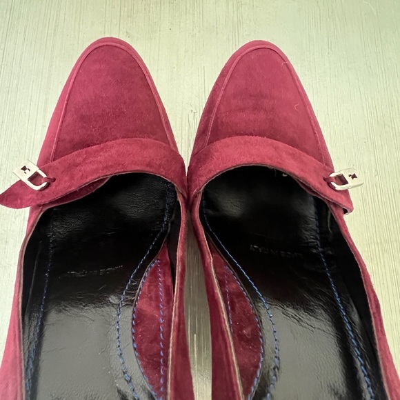 Michael Toshi Burgundy Suede with mini locks new never worn size 37.5 (7.5) - Picture 5 of 10